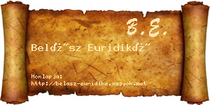 Belász Euridiké névjegykártya